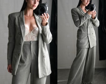 1990s Giorgio Armani Gray Trousers - Vintage Size 40 - Etsy