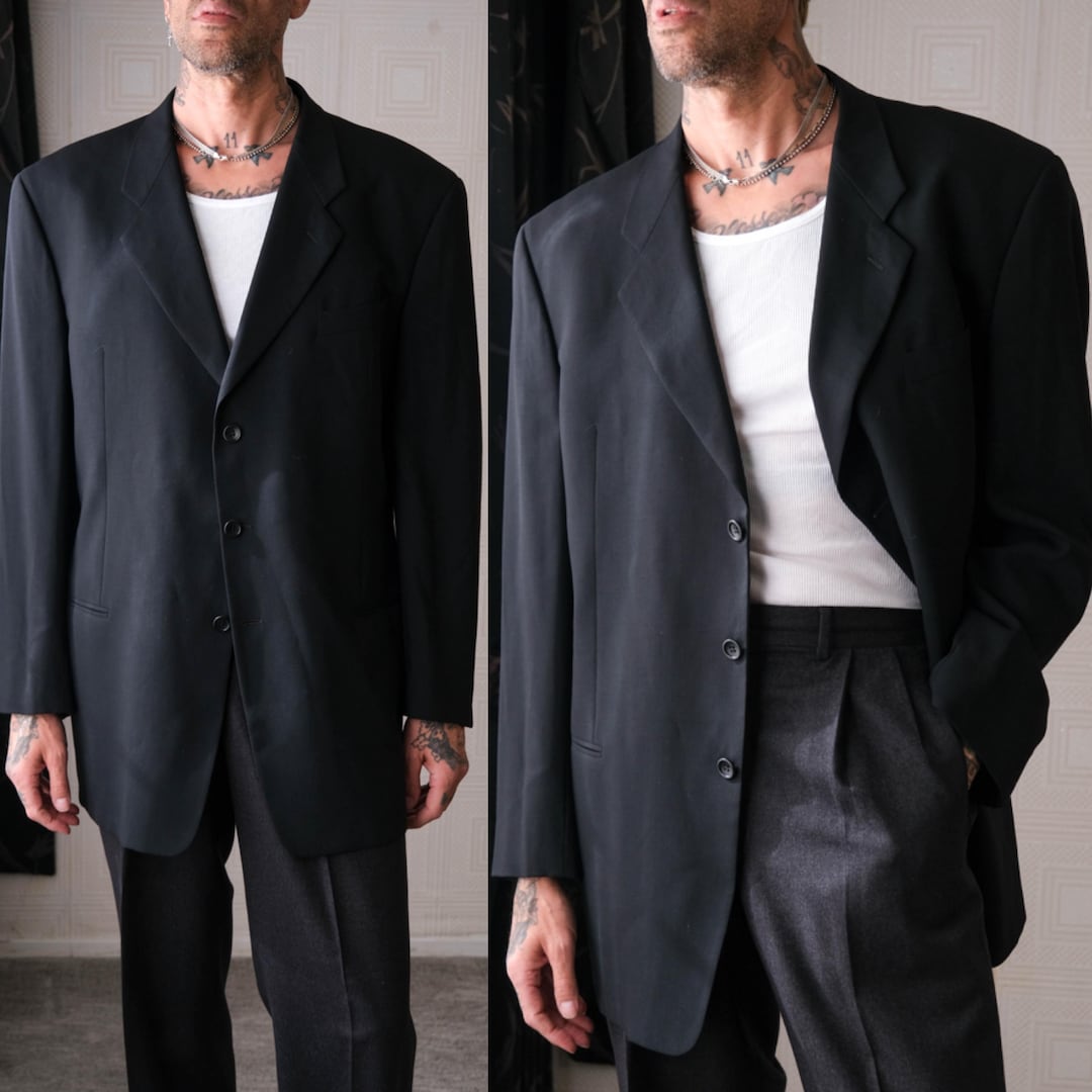90s GIORGIO ARMANI ベルクロ ノーカラーシャツジャケット 48 il_1080xN.7434079631_socm.jpg