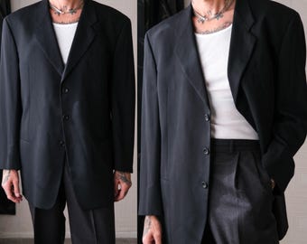 Vintage 90s GIORGIO ARMANI COLLEZIONI Black Crepe Gabardine