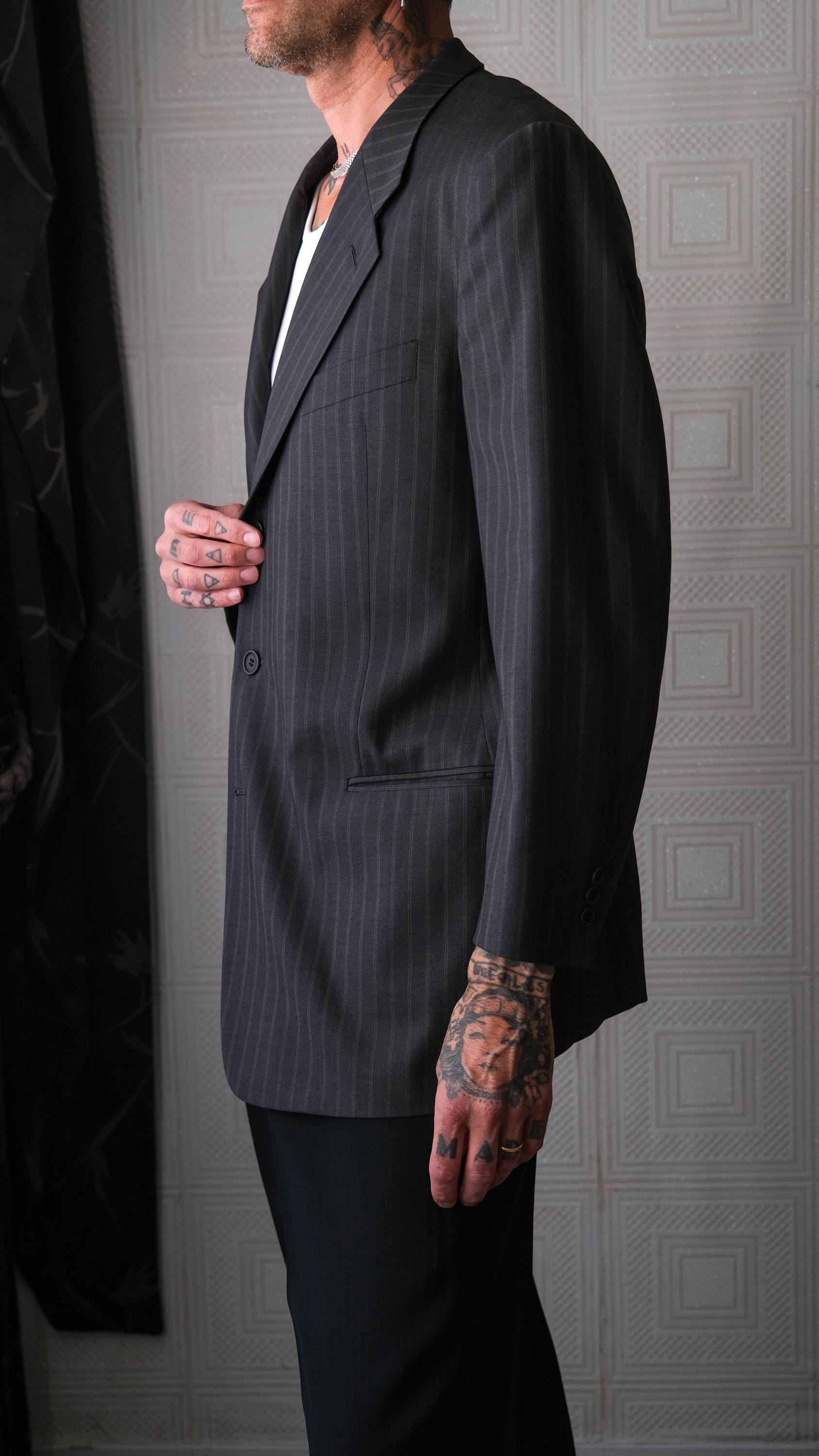 Vintage 90s GIORGIO ARMANI Le Collezioni Charcoal & Copper Stripe