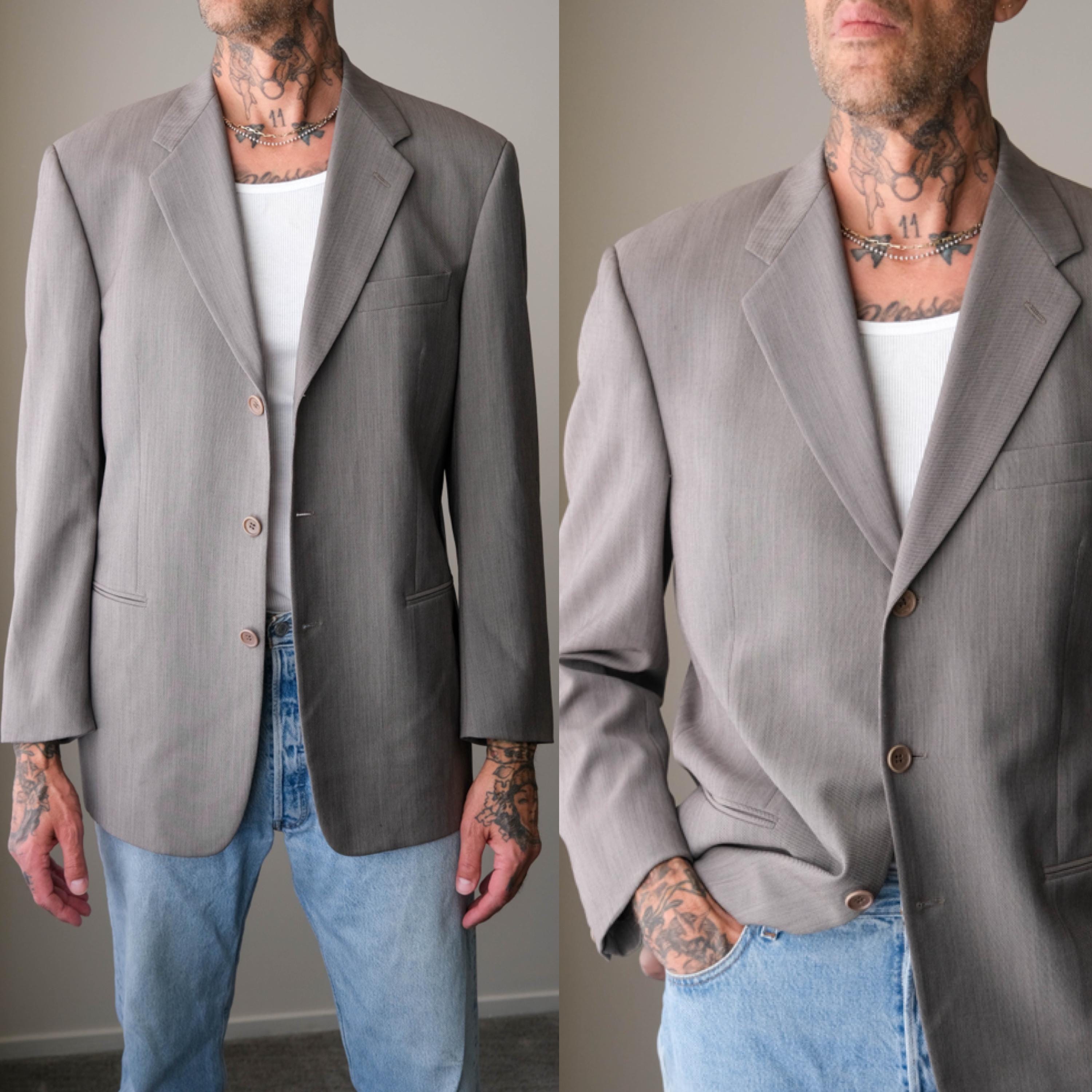 Vintage 90s VESTIMENTA Peppered Lightweight Gabardine Three Button