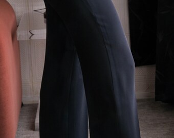 Vintage GIORGIO ARMANI COLLEZIONI Black Silk Crepe Minimalist Wide