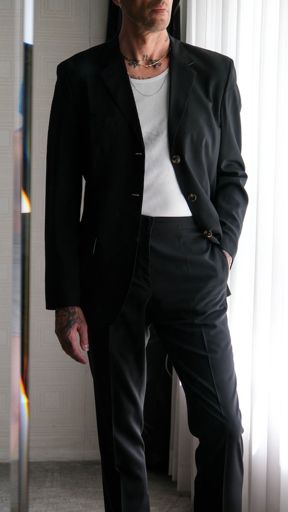 Vintage 90s Jean Paul Gaultier Homme Black Three Button Suit