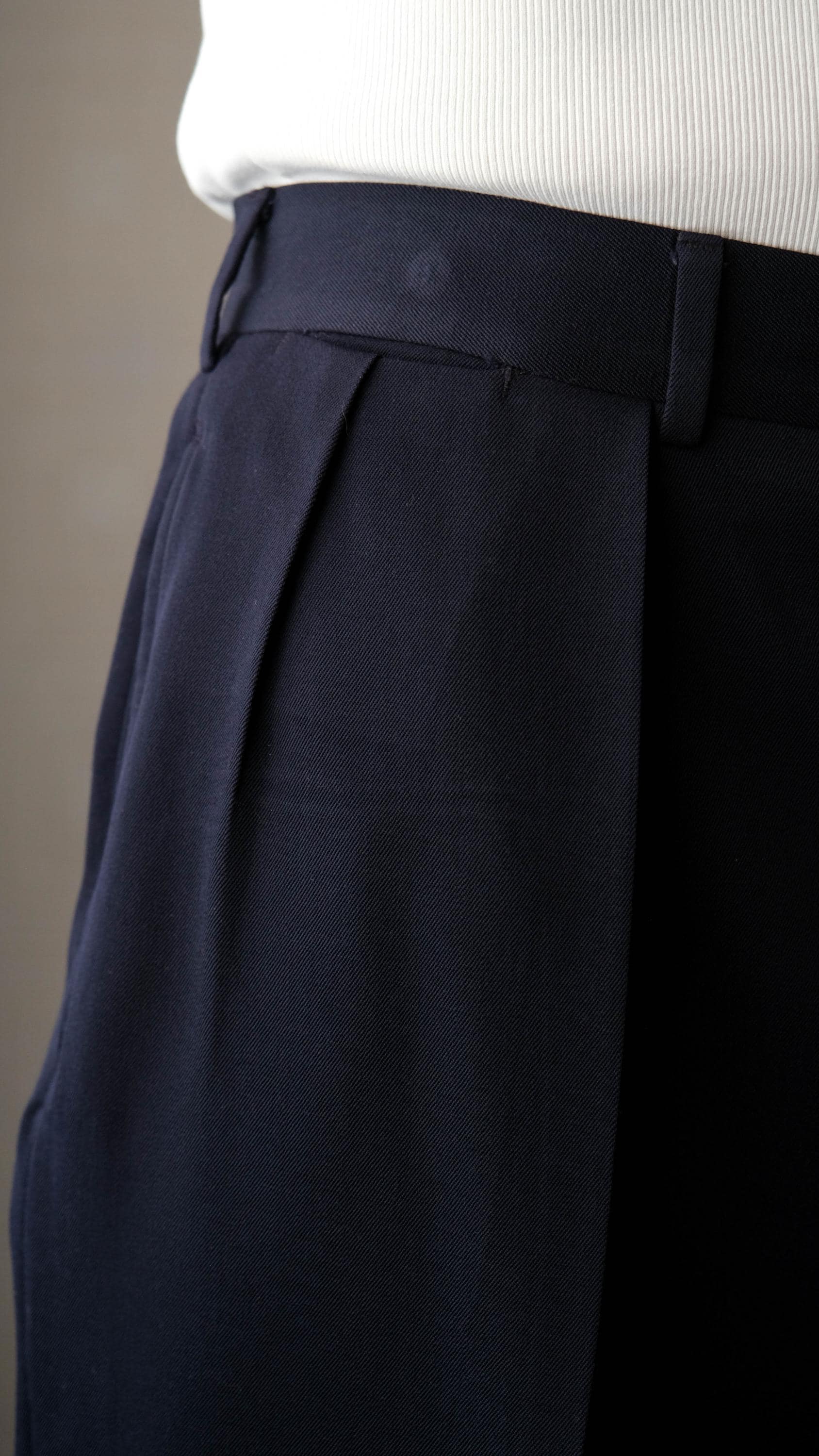 Vintage 90s POLO Ralph Lauren Navy Blue Gabardine Double Pleated