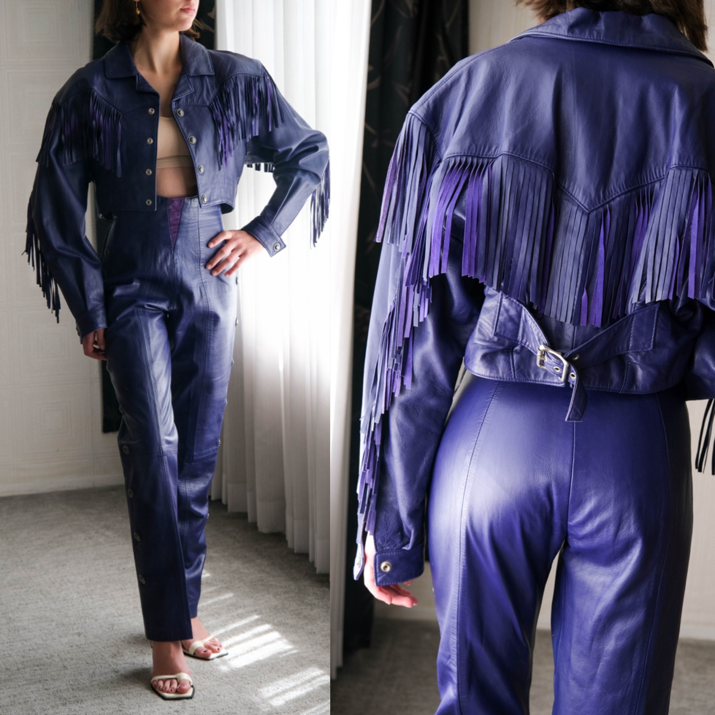 Vintage Leather Motorcycle Jacket and Pants by North Beach