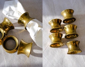 Vintage Brass Art Deco Napkin Rings | Set of 5 | Nouveau Wedding, Dinner Party, Dining Napkin Set, Dinner Ware, Dining, Serving Set, Table