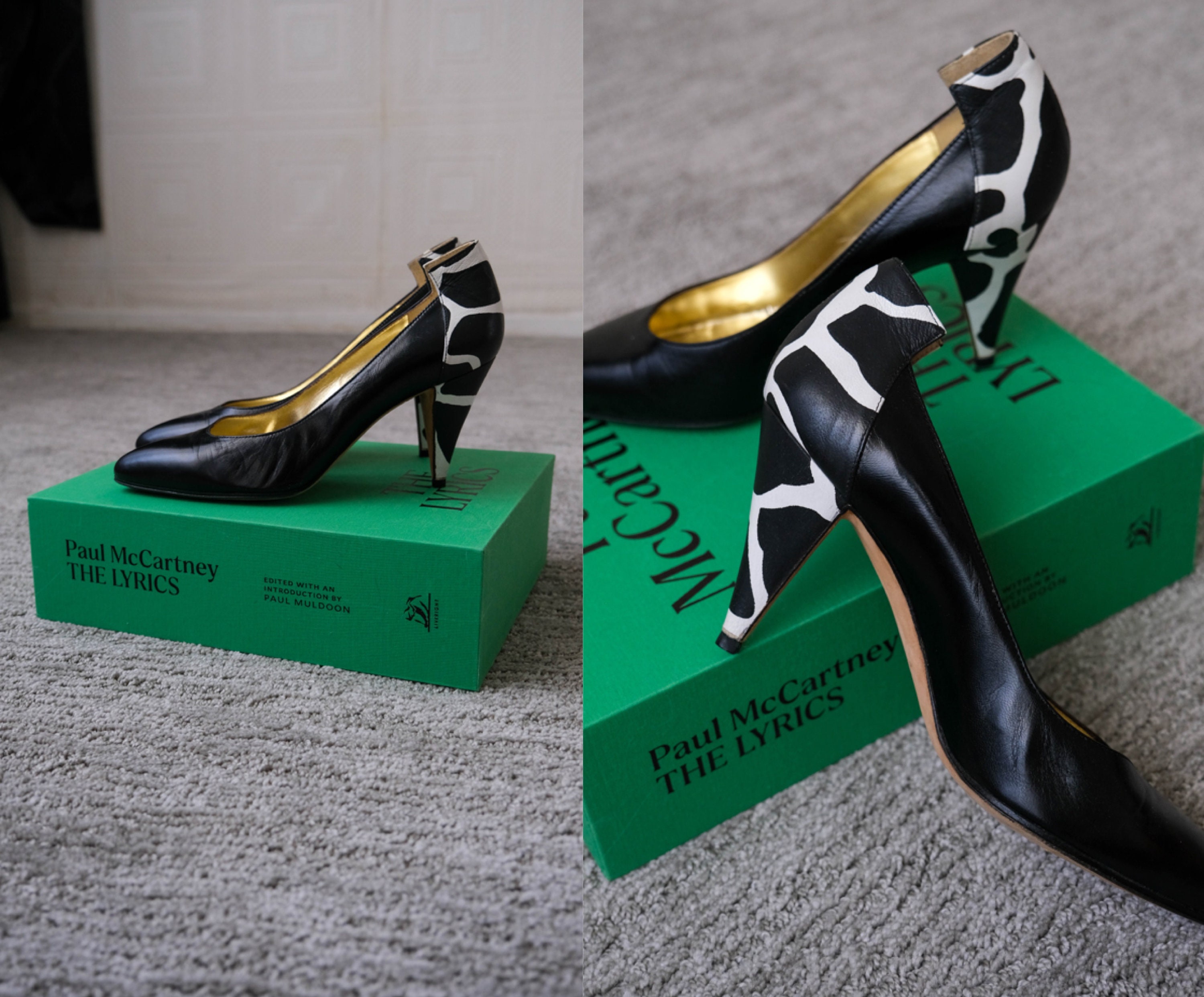 Auth Louis Vuitton Black 4.5 inch Crystal Heels in Size 39.5 Worn