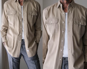 Vintage 90s POLO Ralph Lauren Khaki Tan Caldwell Silk Blend Loop