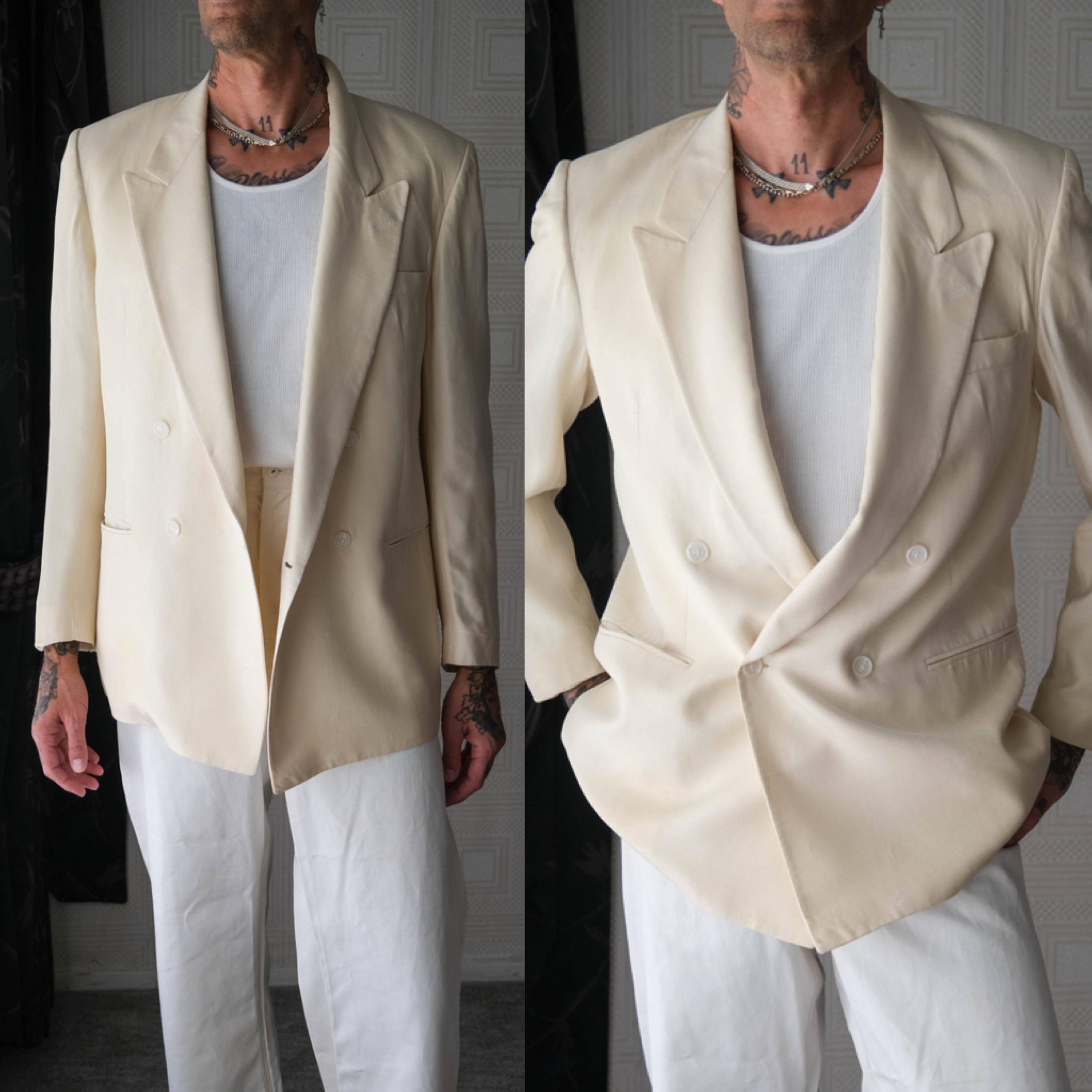 ジャケット・アウター 80s 90s ITALY silk linen blazer EURO 100 Silk Blazer - Etsy