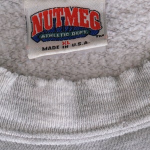 Vintage 90s NIKE AIR Destroyed Gray Crewneck Sweatshirt w/ Puff Print Made in USA Nutmeg Label 1990s Designer Streetwear Sweatshirt image 8