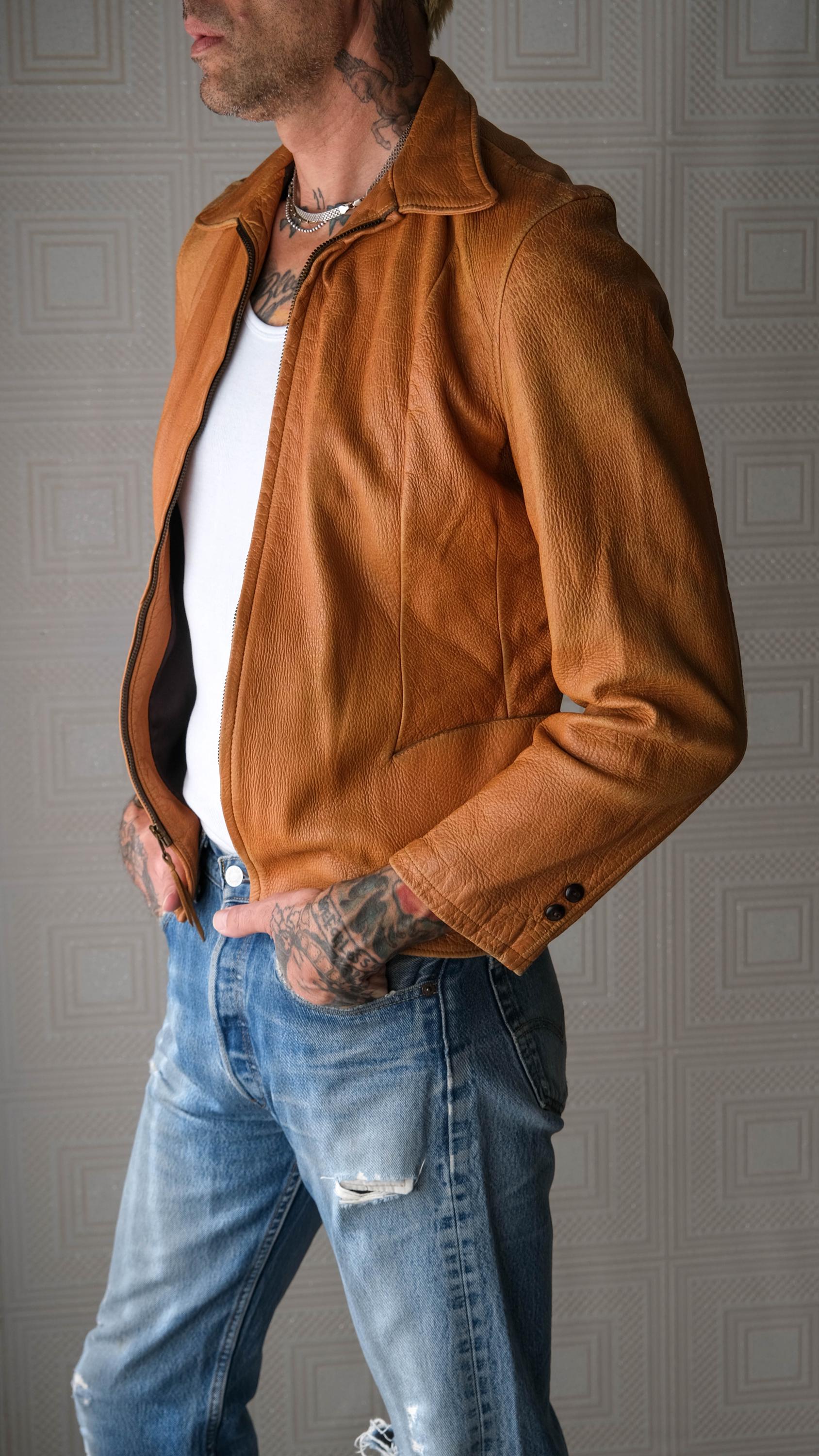 ヴィンテージ 40年代 W.B. Place & Co. タンディアスキンレザー