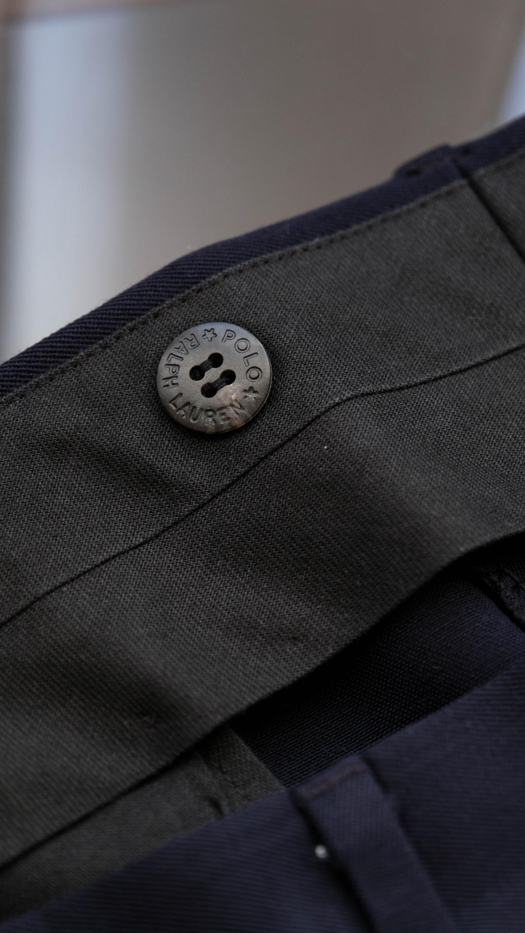 パンツ 80s~ Ralph Lauren wool gabardine slacks Vintage 90s POLO Ralph Lauren Navy Blue Gabardine Double Pleated