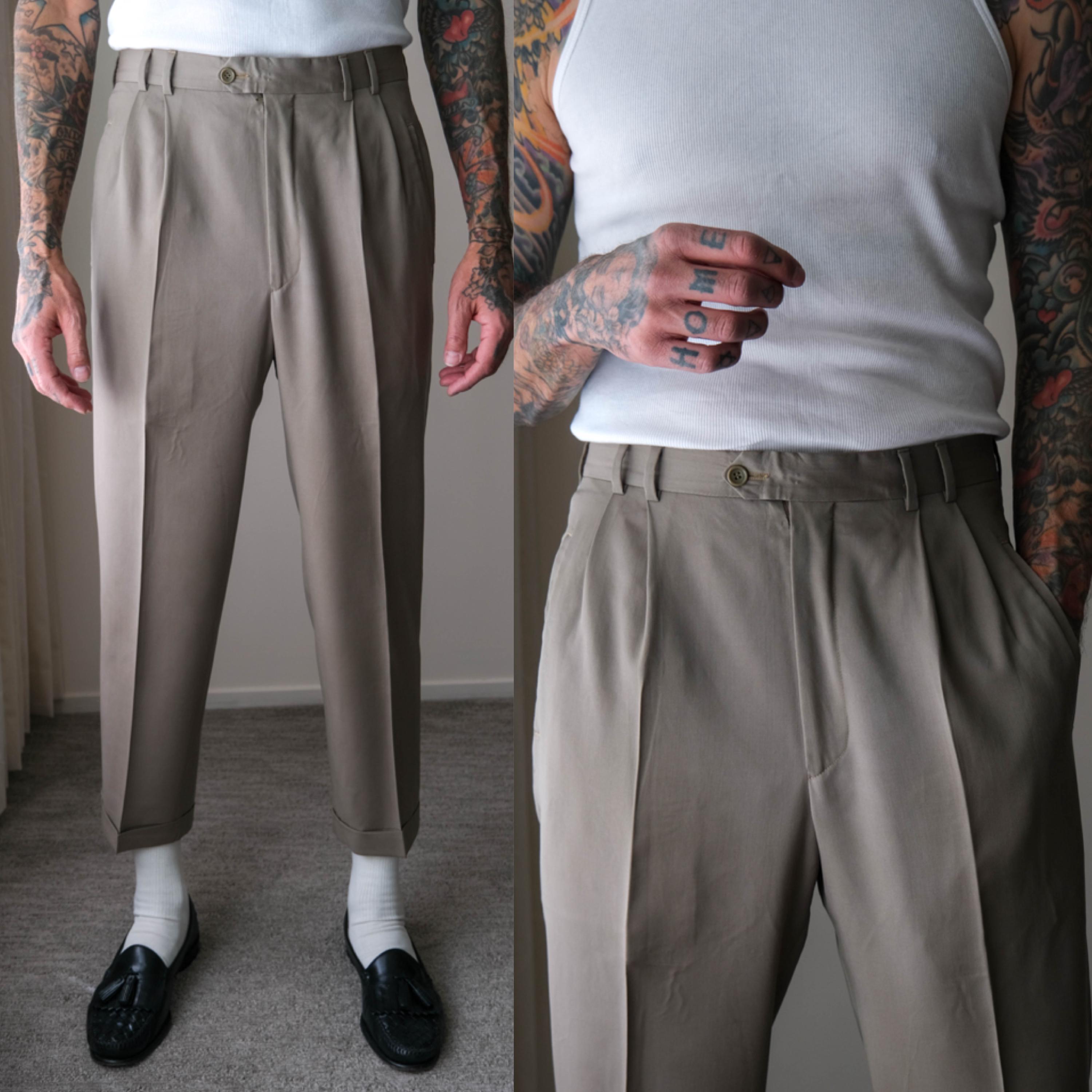 パンツ 80s Vintage rayon gabardine wide slacks Vintage Gabardine Pants - Etsy