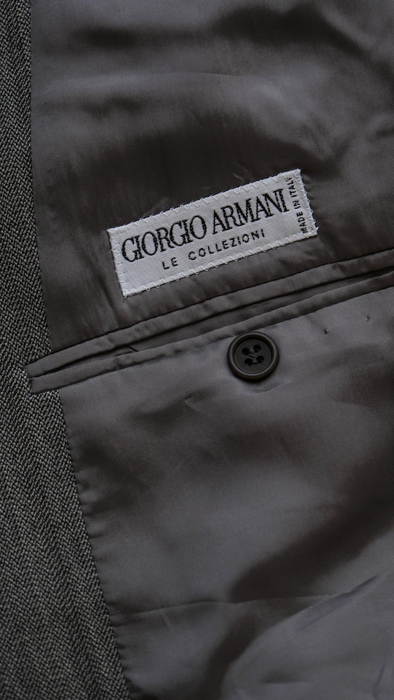 Vintage 90s GIORGIO ARMANI Le Collezioni Gray Herringbone Stripe