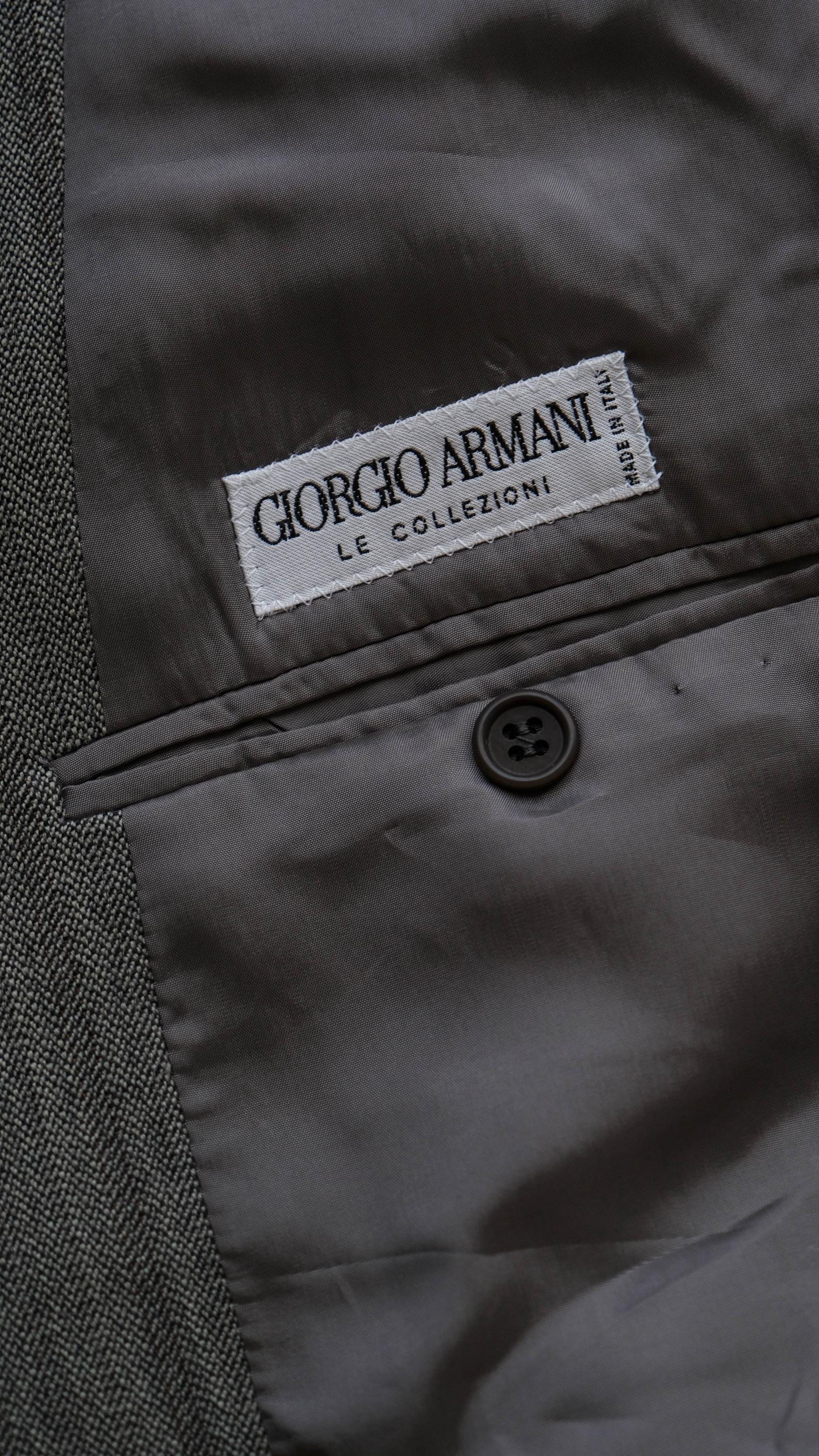 Vintage 90s GIORGIO ARMANI Le Collezioni Gray Herringbone Stripe