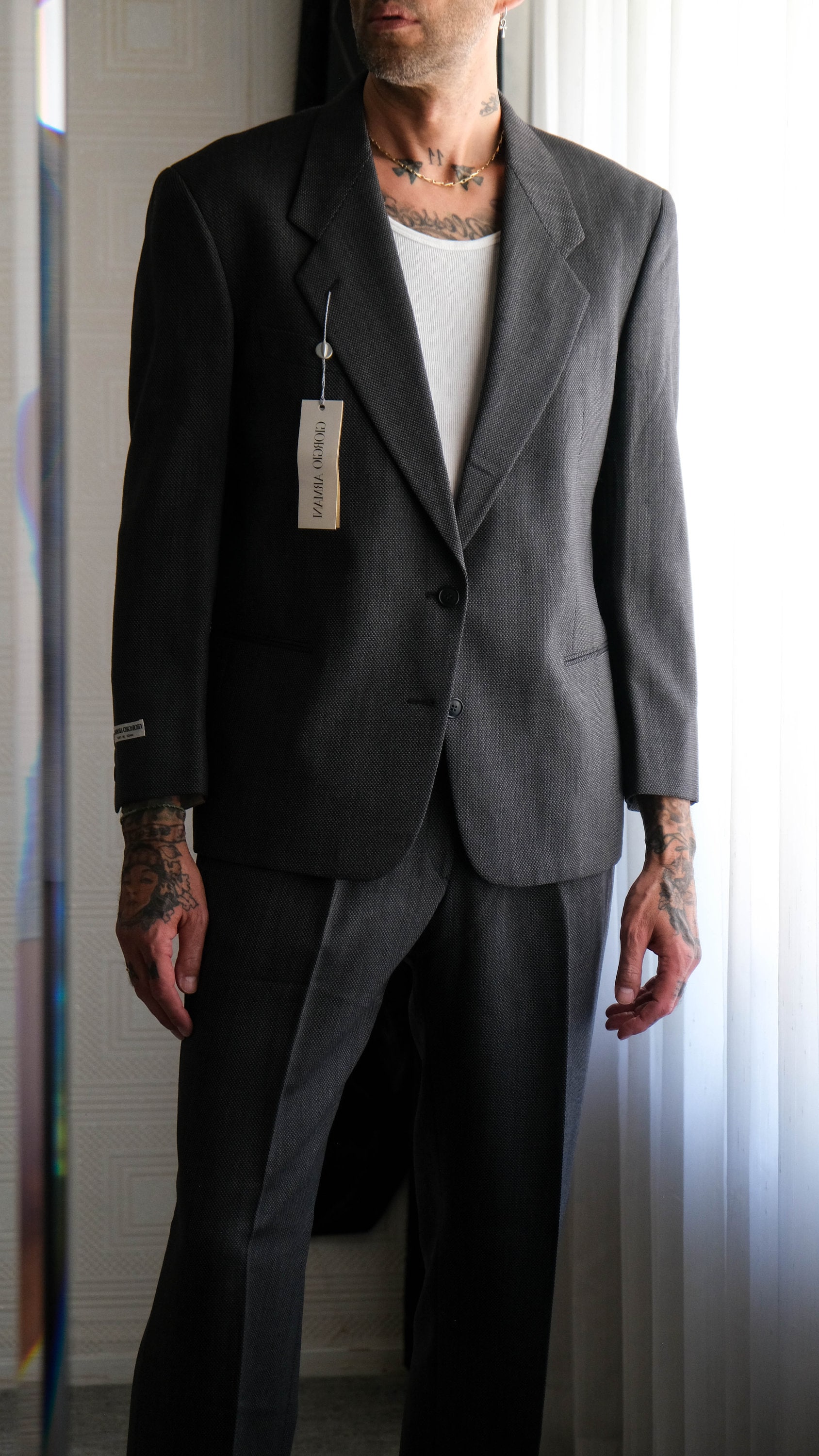 80年代ヴィンテージ ジョルジオ アルマーニ チャコール＆グレー ネイル