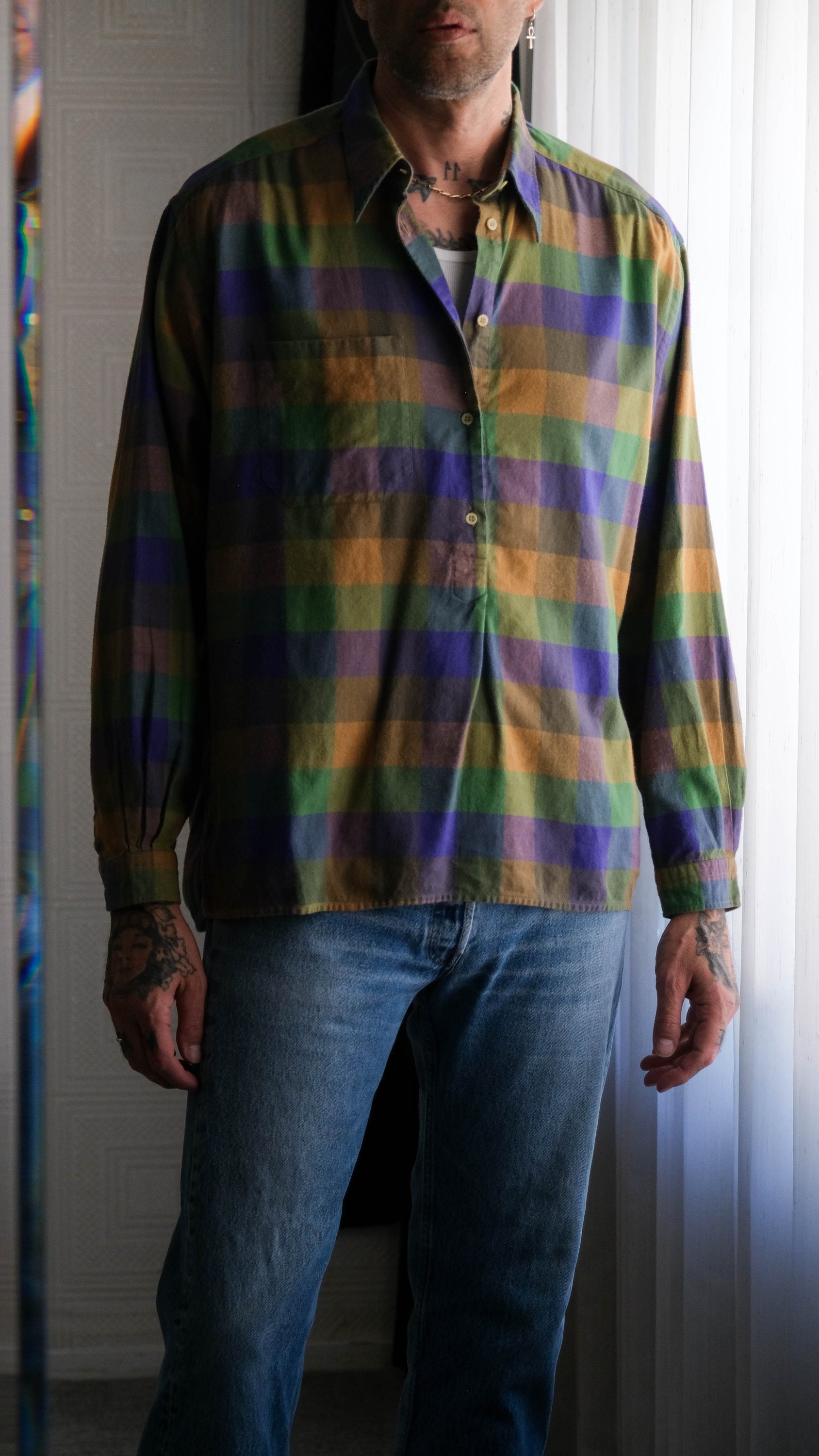 トップス 80s Giorgio Armani stripe shirt Italyの通販
