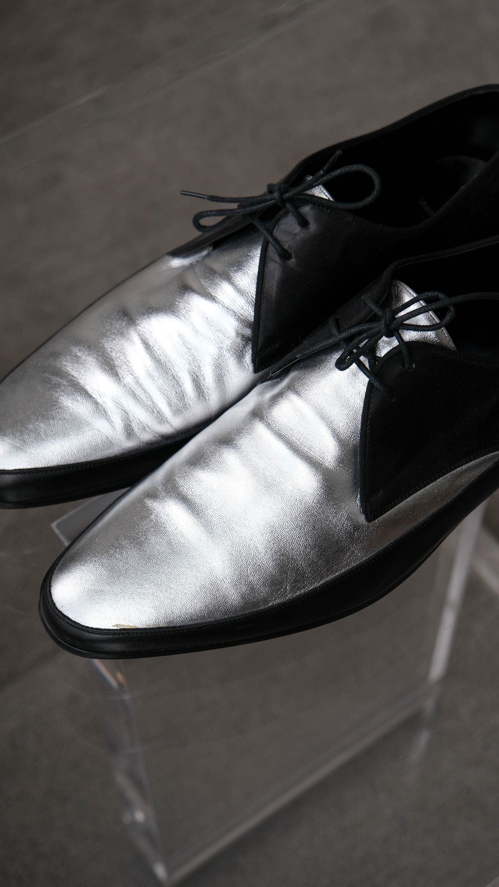 Saint Laurent Blake derby silver black ?️SAINT LAURENT Paris BLAKE 20 Black Leather Men main image 3