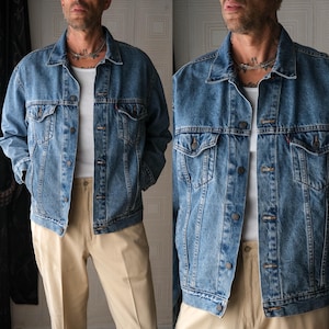 90s〜 Levi's 70507 zip-up cotton jacket Vintage 90s Levi's Trucker Jacket 70507 Indigo Blue L Made