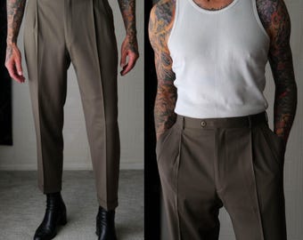 本物の Vintage 80s ZANELLA for Saks Fifth Avenue Charcoal Birdseye パンツ