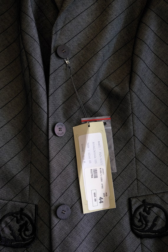 Vintage MONDI Dark Gray Sharkskin & Black Pinstri… - image 9