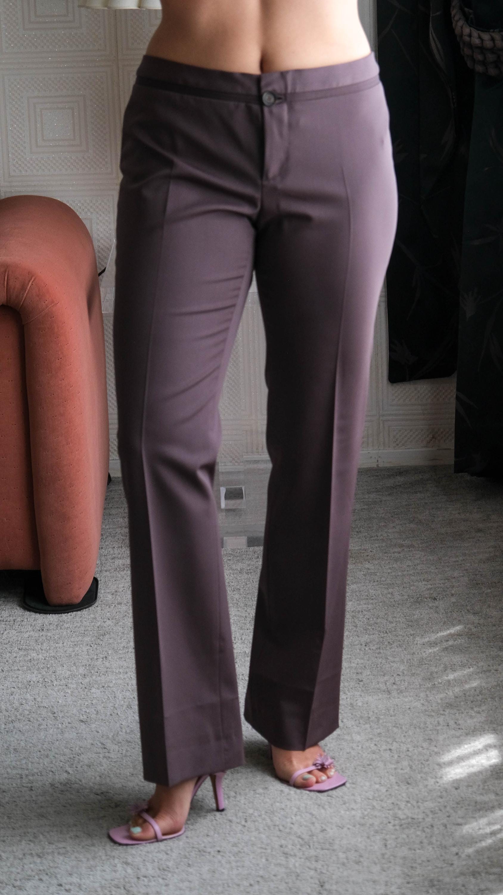 SALVATORE FERRAGAMO Dusty Mauve Gabardine Stretch Mid Rise