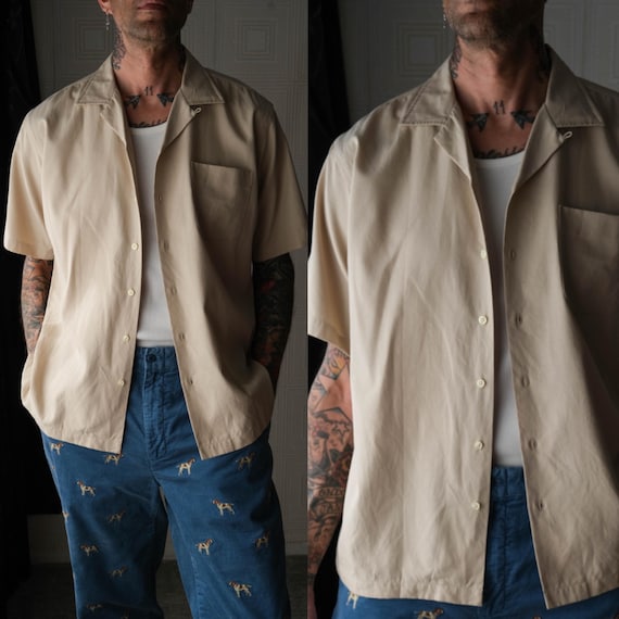 Vintage 90s POLO Ralph Lauren Light Tan Caldwell Silk Blend Loop