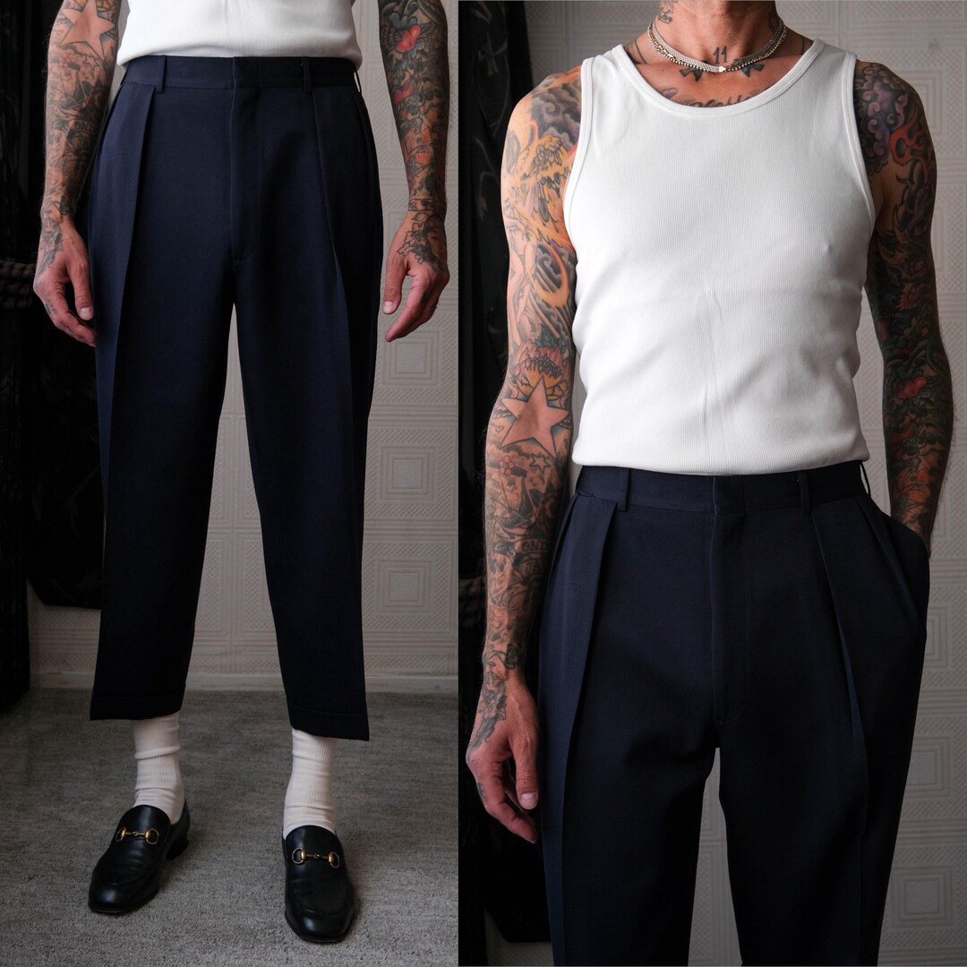 パンツ 90s-00s POLO by Ralph Lauren wool slacks 90s 〜 00s “Polo by ralph lauren” dark navy light wool