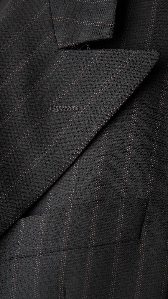 〔Vintage〕90s Black navy Simple suit デカ襟 Vintage 90s GIORGIO ARMANI Le Collezioni Black & Copper