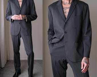 Vintage 90s Jean Paul Gaultier Homme Black Three Button Suit W