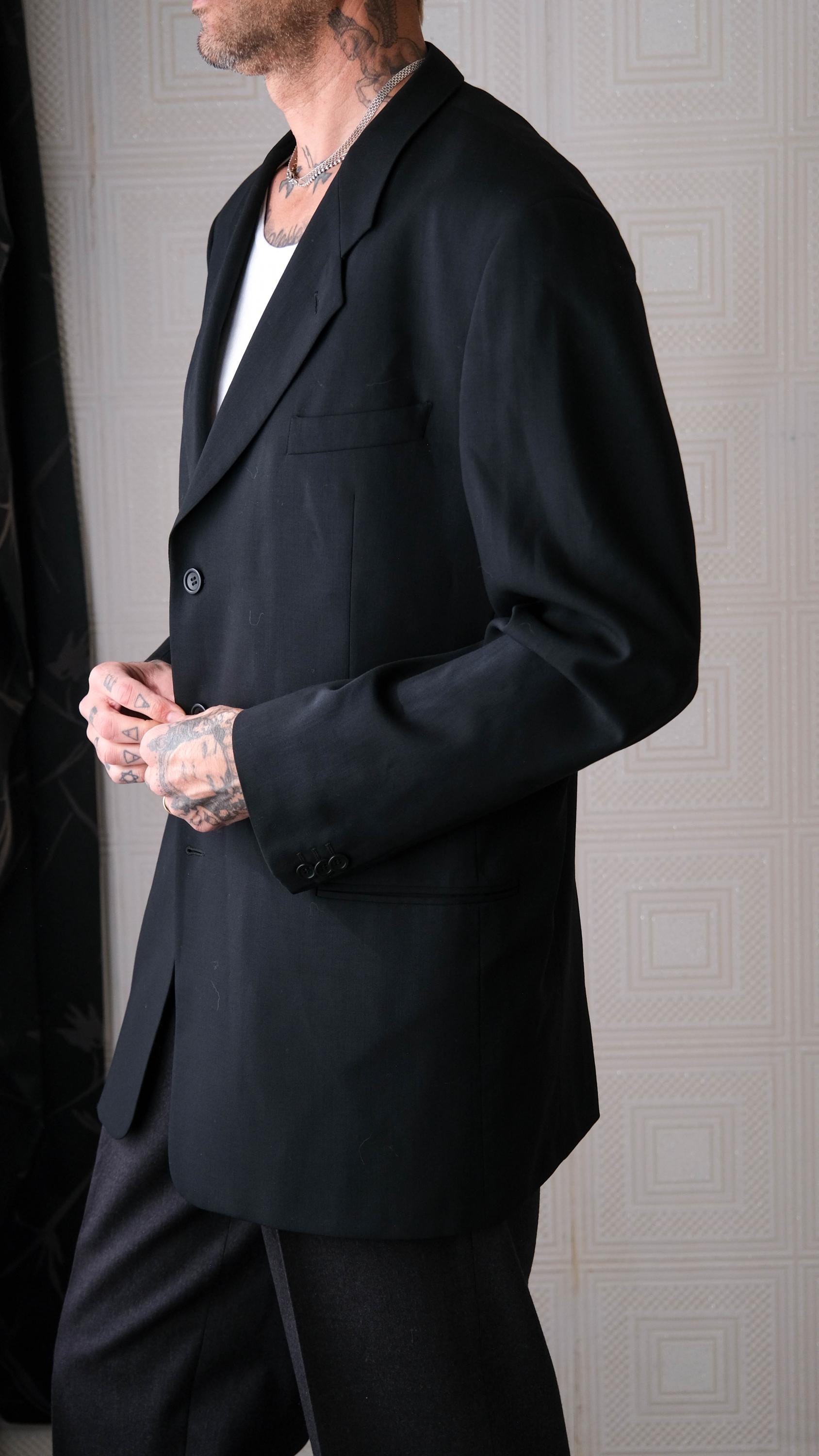 Vintage 90s GIORGIO ARMANI COLLEZIONI Black Crepe Gabardine
