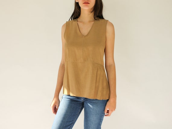 Vintage Marni Champagne Sleeveless blouse | desig… - image 2