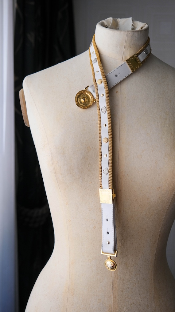 小物 versace triple belt archive mode fashion Gianni Versace Vintage AW 1992 Miss S&M Black Leather and
