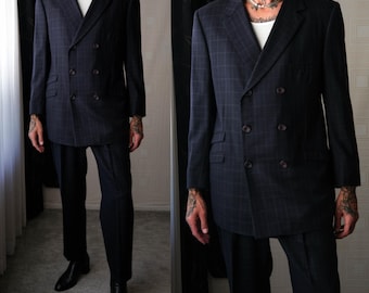 Gianni Versace Versus Wool Pinstripe Double Breasted Suit