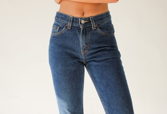 Retro Blue Washed Flare Jeans Skinny High Waist Pants Female