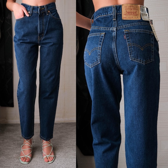 Vintage 80s LEVIS 521 High Waisted Tapered Petite Fit Jeans Unworn