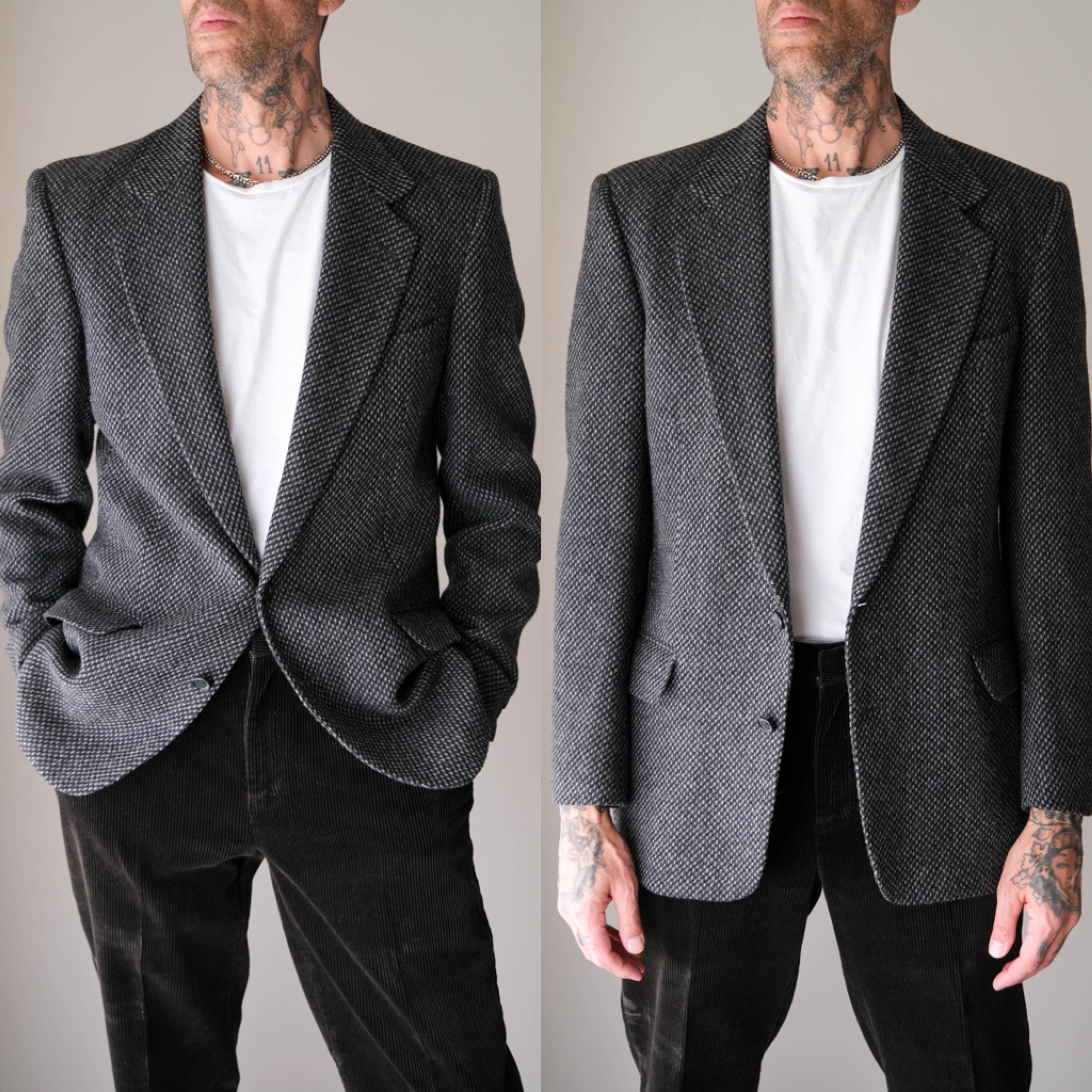 ジャケット・アウター 80s GIORGIO ARMANI tweed tailored jacket Giorgio Armani Tweed Jacket - Etsy