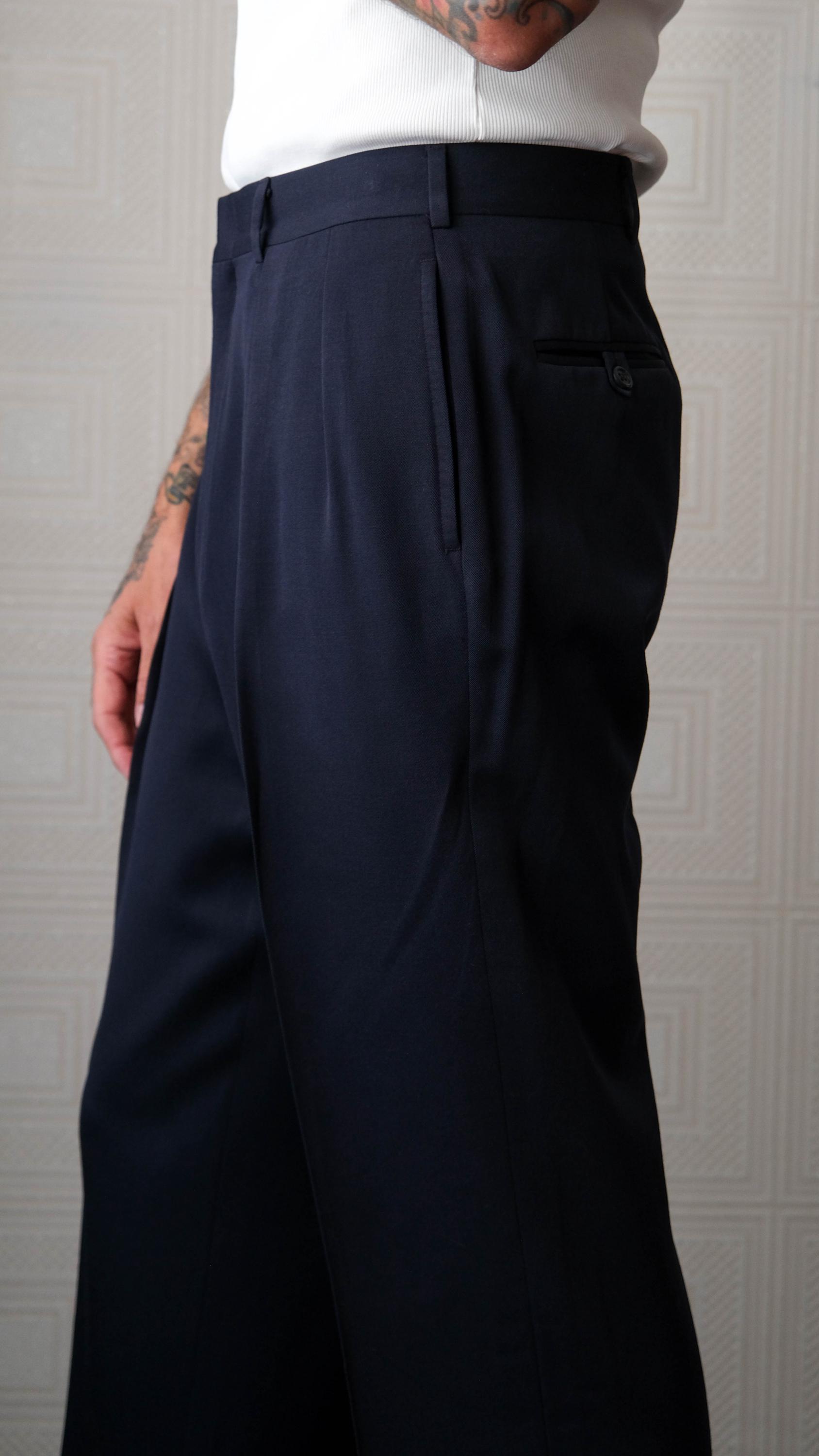 Vintage 90s POLO Ralph Lauren Navy Blue Gabardine Double