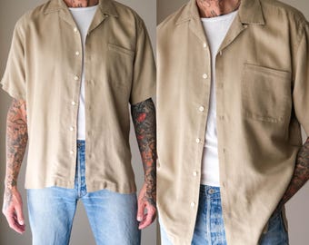 Vintage 90s POLO Ralph Lauren Khaki Tan Caldwell Silk Blend Loop