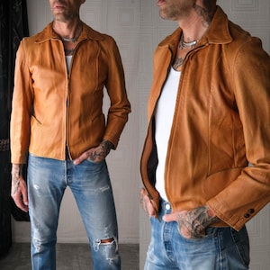 Vintage 40s W.B. Place & Co. Tan Deerskin Leather Jacket W/ Talon