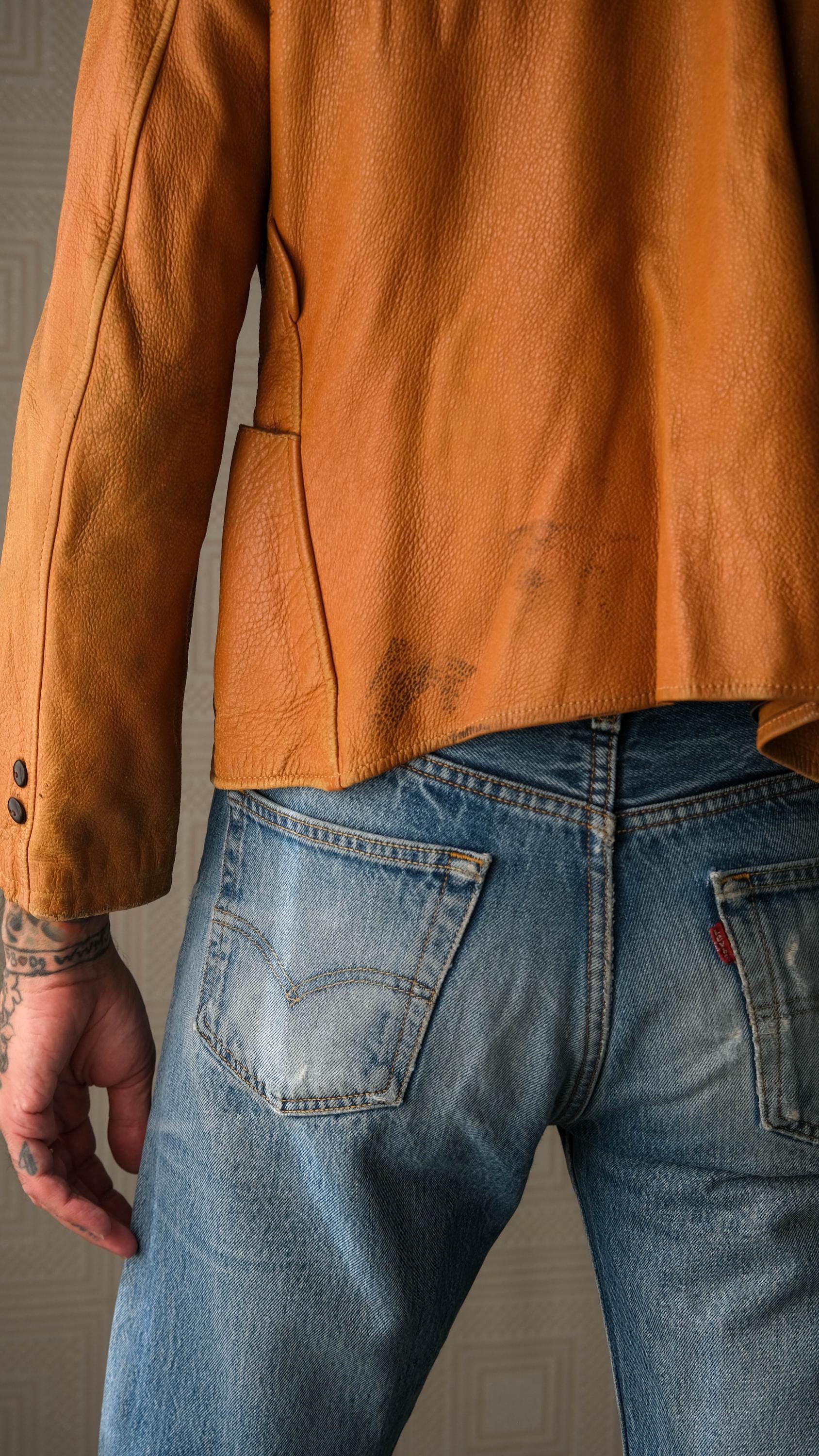 ヴィンテージ 40年代 W.B. Place & Co. タンディアスキンレザー