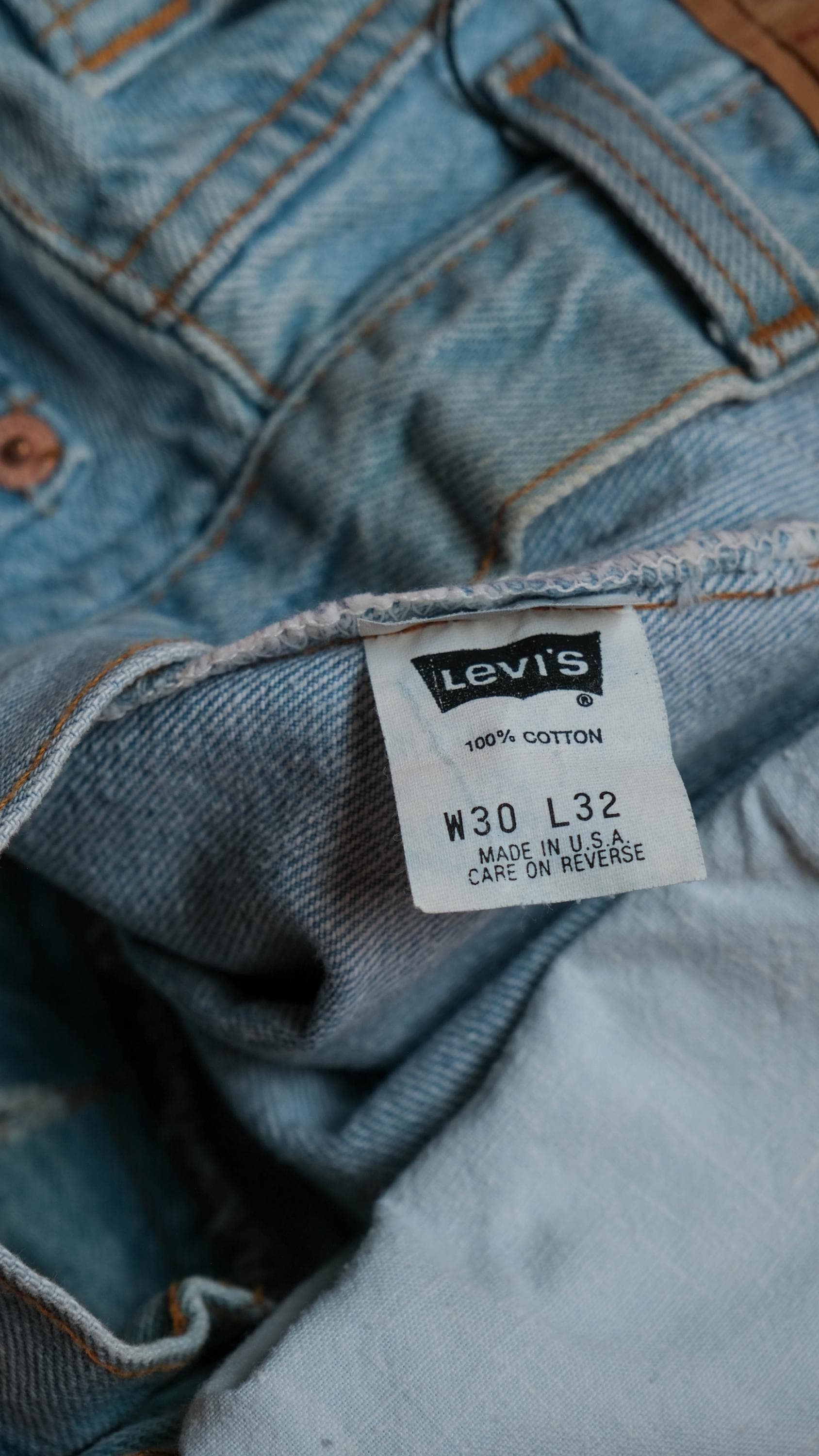 Vintage 80s LEVIS 501 Original Button Fly Instant Old Light Jeans