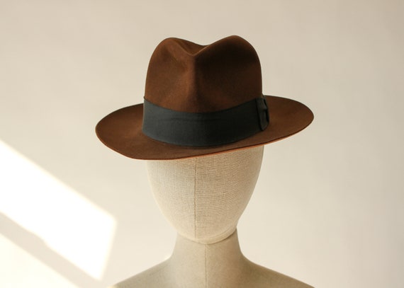 Vintage 60s Dobbs Golden Gate Chocolate Brown Wide
