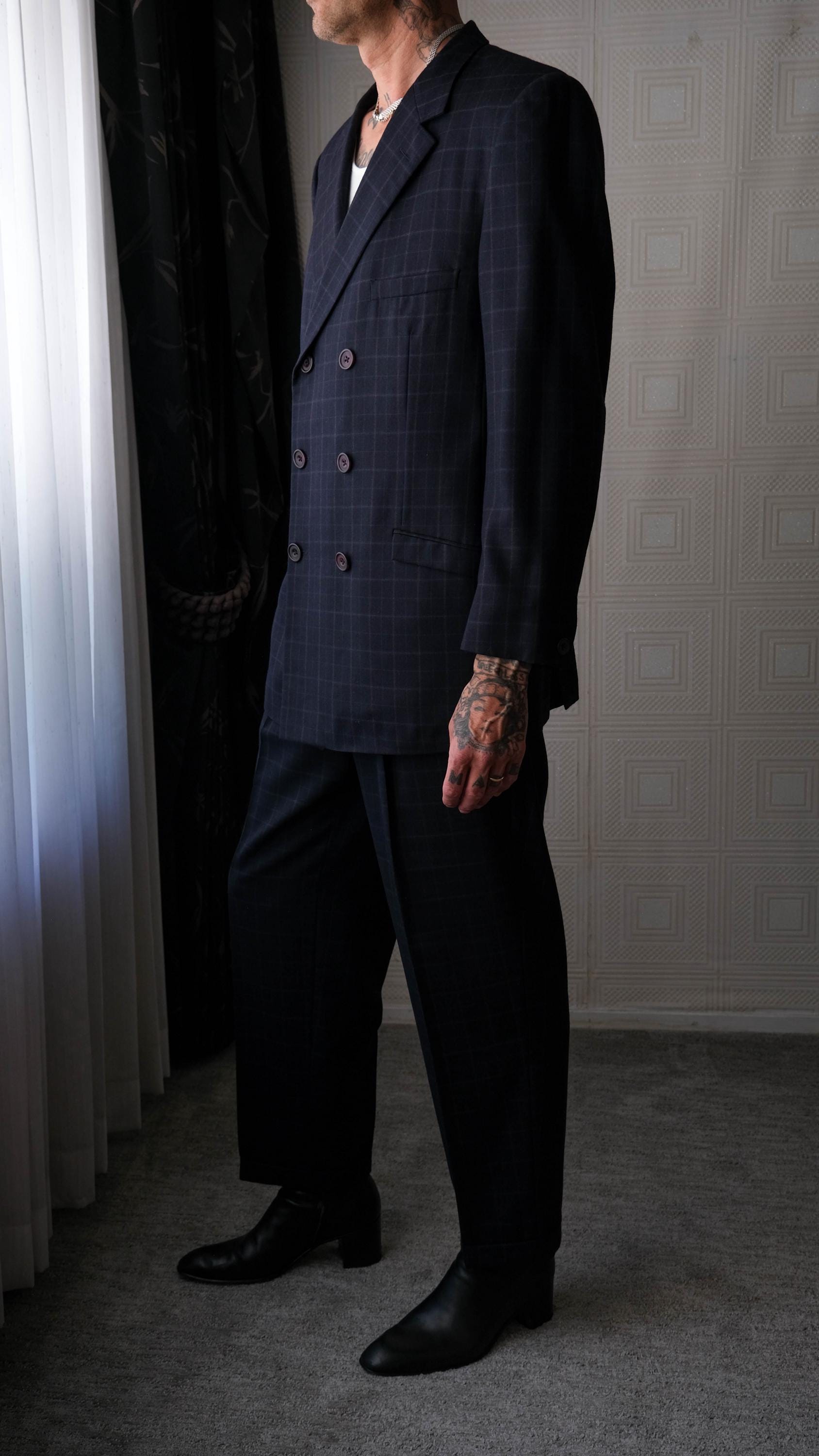 GIANNI VERSACE COUTUREのスーツです。ヴィンテージ物です！ GIANNI VERSACE linen men's one button blazer size 46 from S
