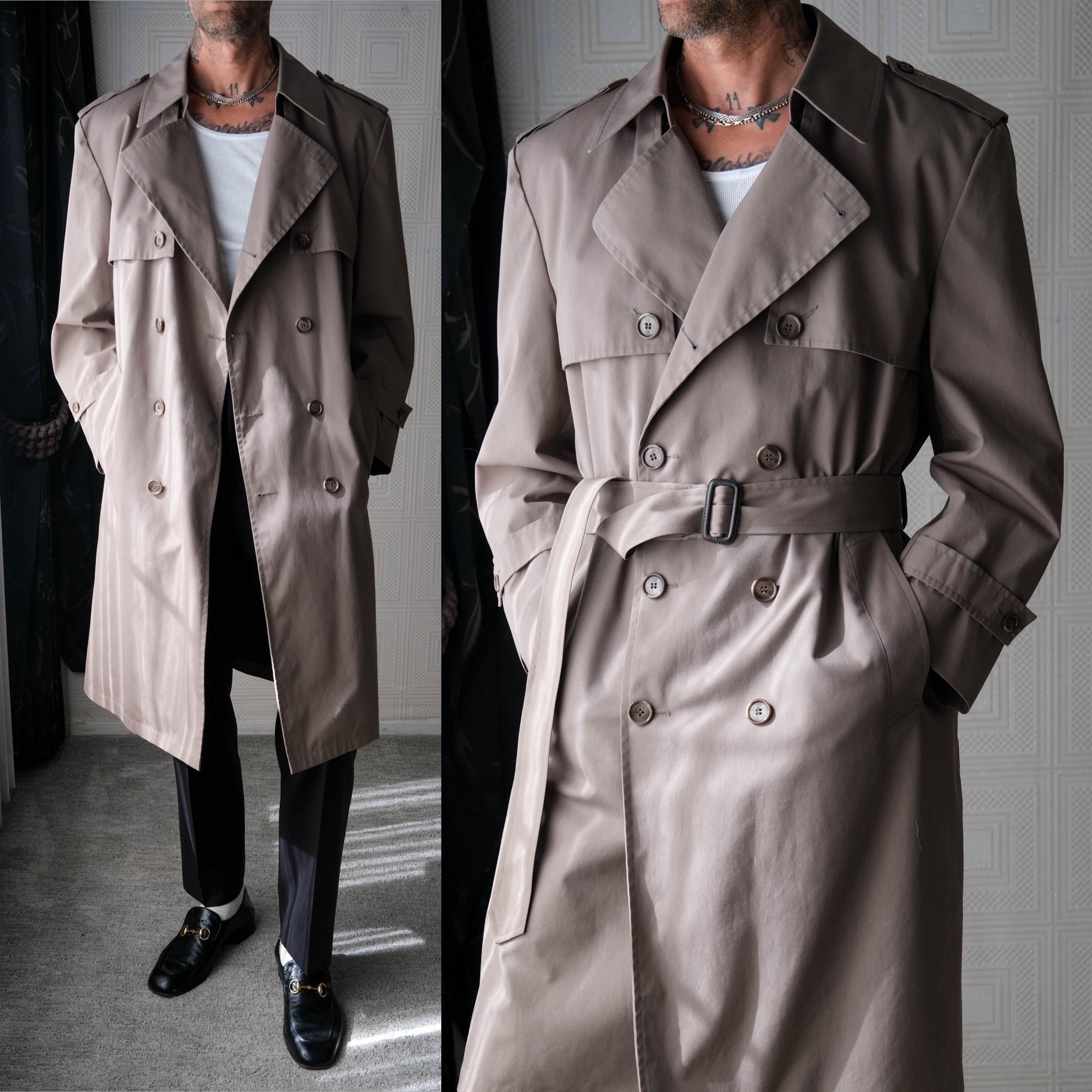 Vintage LONDON FOG Mocha Double Breasted Belted Power Trench Coat