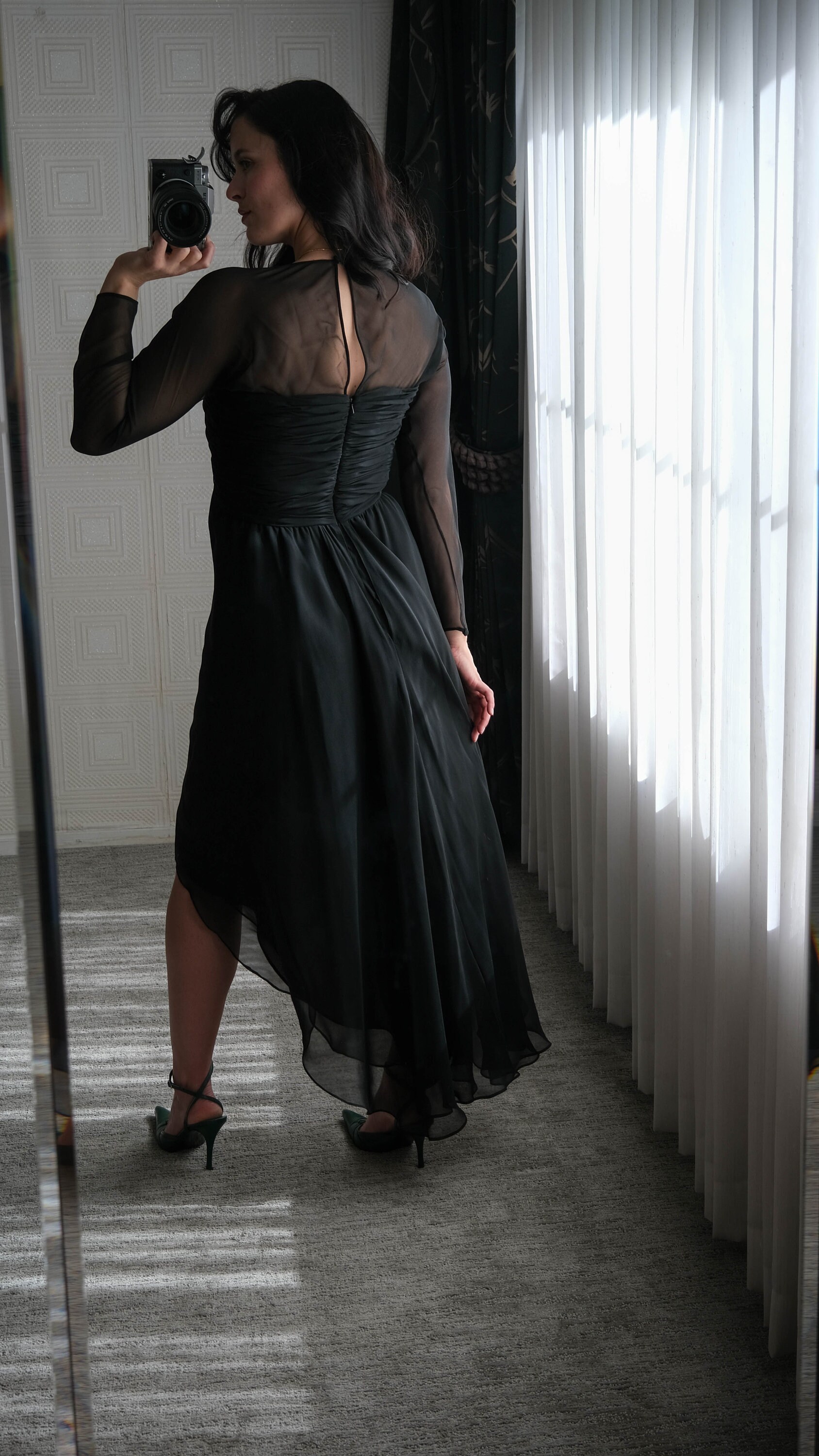Vintage 90s Oscar De La Renta Black Silk Sweetheart High Low - Etsy