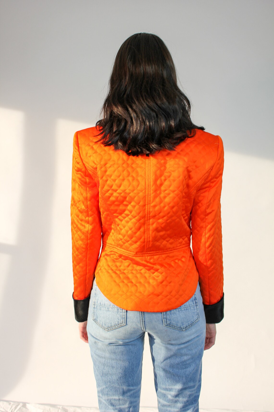 90s Neon Orange Quilted Jacket Taiga Paris Rave Jacket Etsy Australia