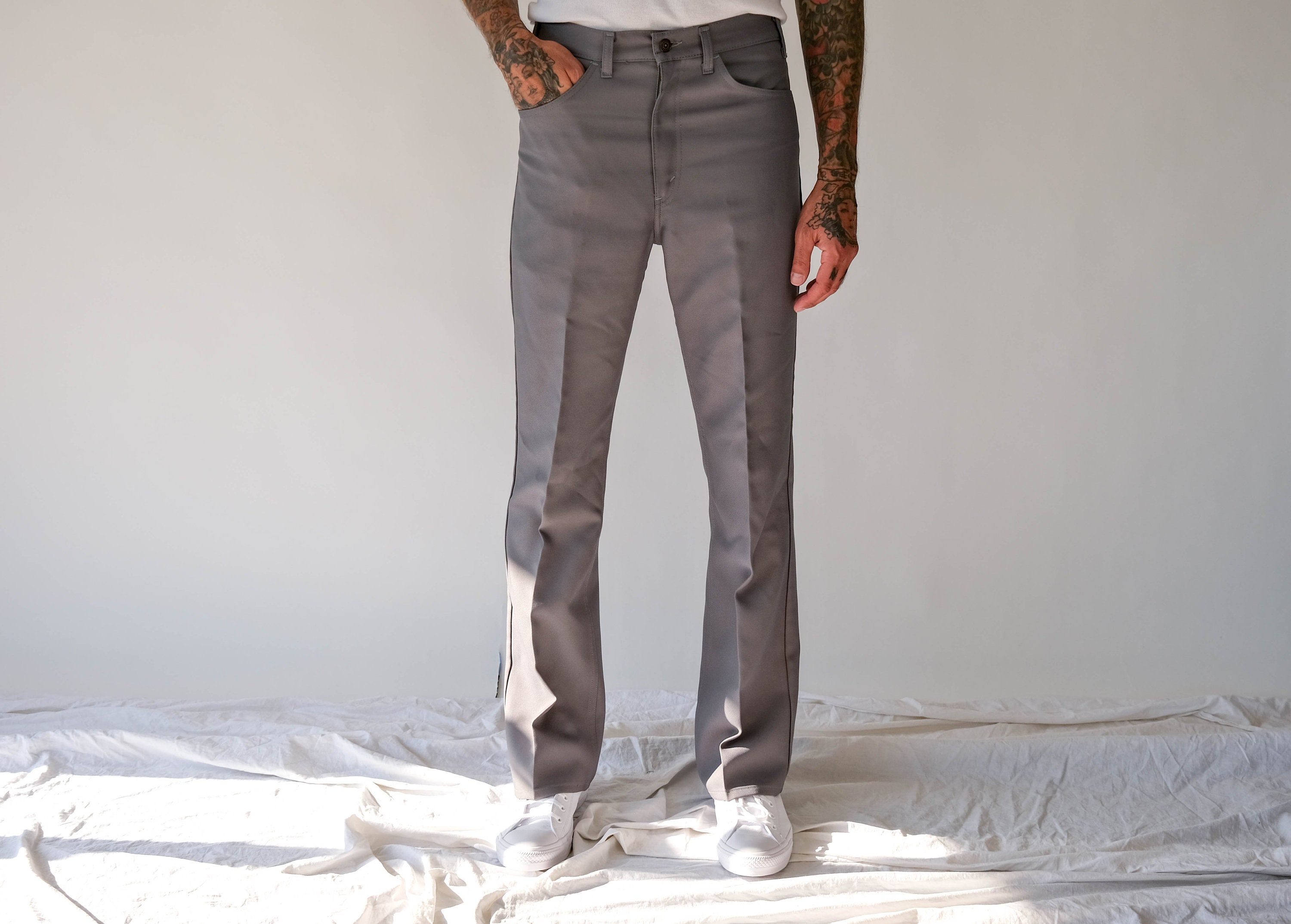 Vintage 70s LEVIS 517 Gray Dacron Sta-prest Bootcut Pants - Etsy