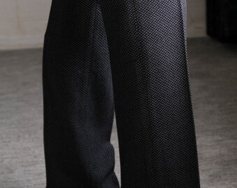 Vintage GIORGIO ARMANI COLLEZIONI Black & Gray Herringbone Vintage GIORGIO ARMANI COLLEZIONI Black & Gray Herringbone