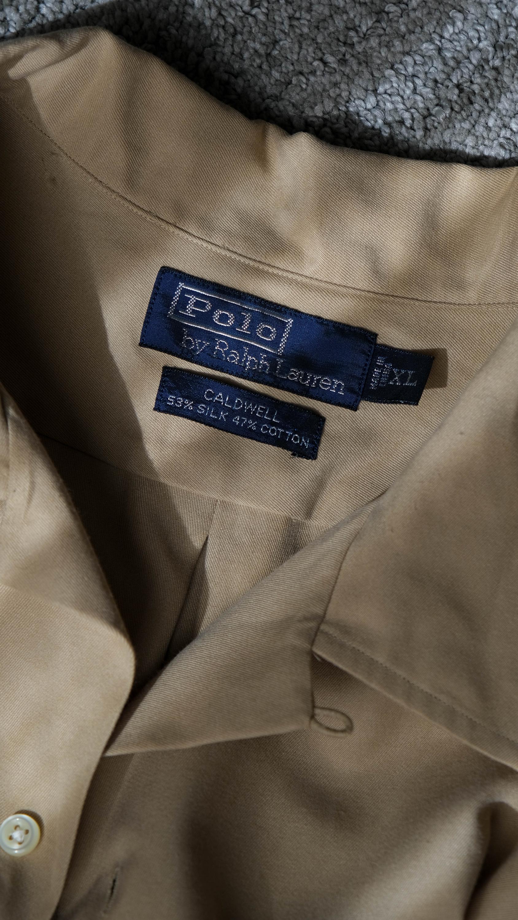 Vintage 90s POLO Ralph Lauren Light Tan Caldwell Silk Blend Loop